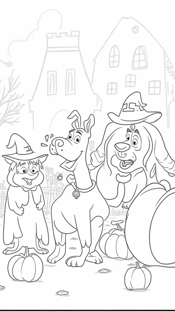 Páginas para colorear de Halloween Scooby Doo